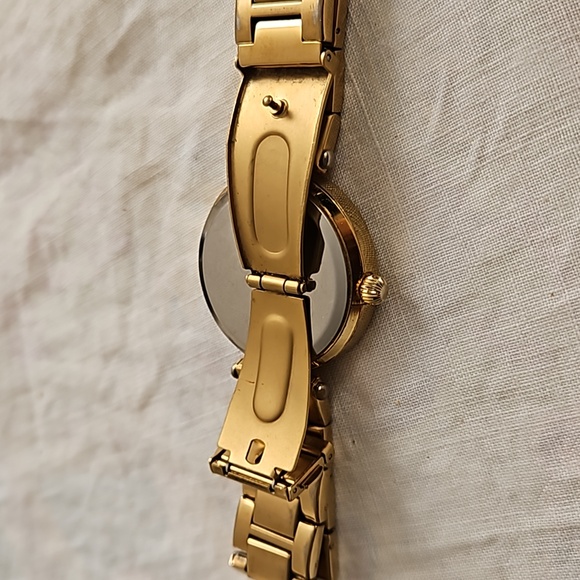 Peugeot Women's Round Crystal Gold Watch With Gold Strap Link Band - Picture 6 of 8